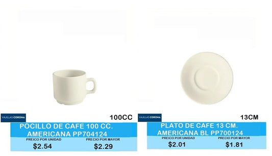 TAZA DE CAFE CORONA PLATO DE CAFE CORONA