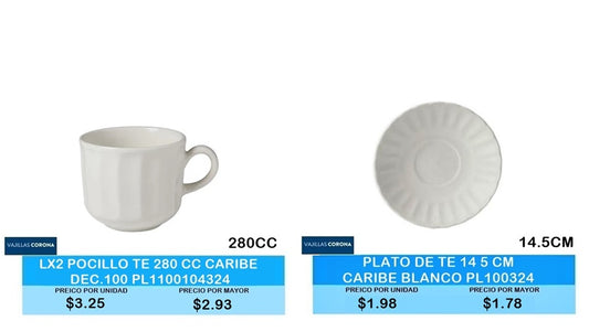 TAZA DE TE CARIBE  PLATO DE TE CARIBE
