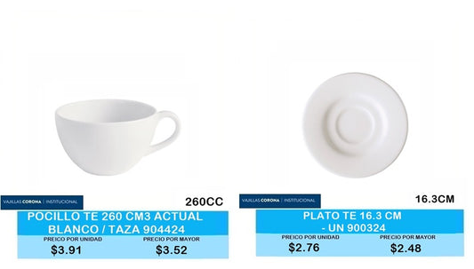 TAZA DE TE CORONA PLATO DE TE CORONA
