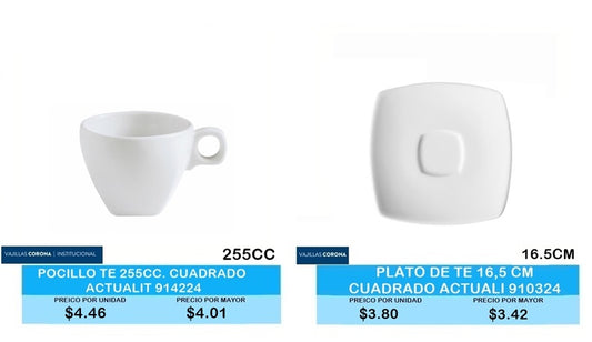 TAZA DE TE CORONA  PLATO DE TE CORONA