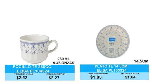 TAZA DE TE ELISA  PLATO DE TE ELISA
