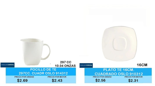 TAZA DE TE OSLO 914312 PLATO DE TE OSLO 910312