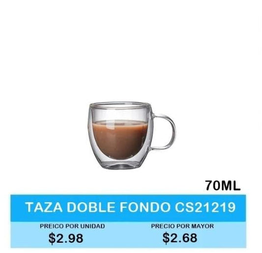 TAZA DOBLE FONDO 70 ML