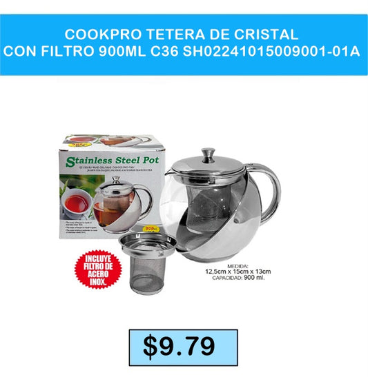 TETERA DE CRISTAL CON FILTRO 900 ML C36 SH02241015009001 01A