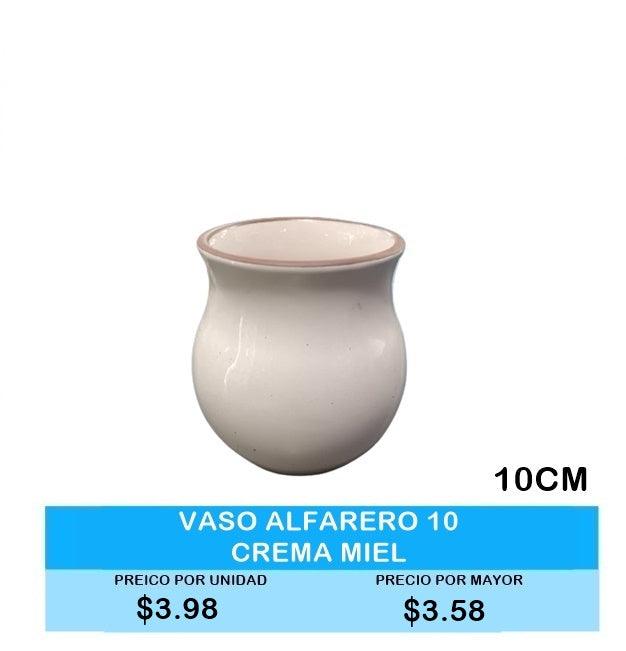 Vaso Alfarero 10CM Crema Miel