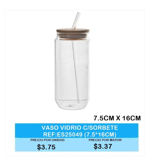 VASO VIDRIO CON SORBETE ES25049  16 CM