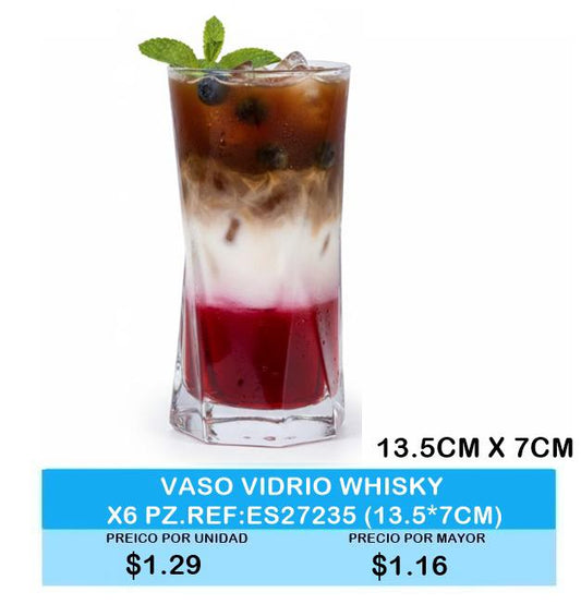 Vaso Vidrio Whisky X6 PZ REF: ES27235