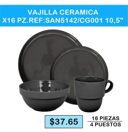 VAJILLA CERÁMICA x16 PZ SAN4152
