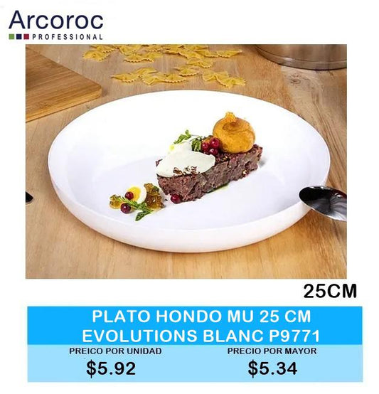 PLATO HONDO MU 25CM EVOLUTION BLANC P9771