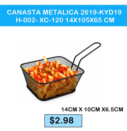 Canasta Metálica para Servir – 14 x 10 x 6.5 cm