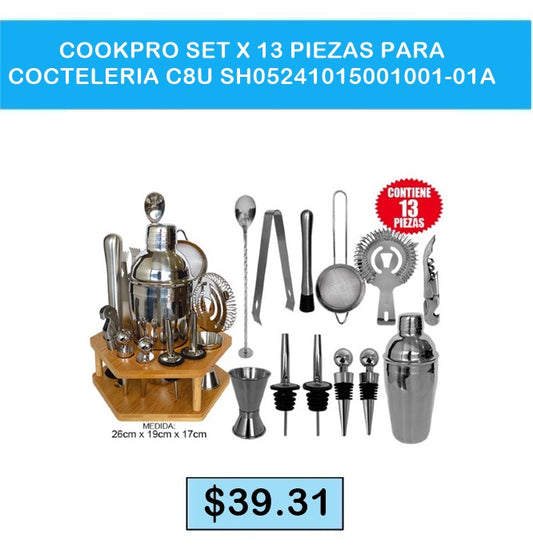 SET POR 13 PIEZAS COOKPRO COCTELERIA C8U SH052410