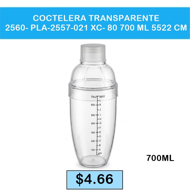 COCTELERA TRANSPARENTE 2560- PLA-2557-021 XC- 80 700 ML 5522 CM