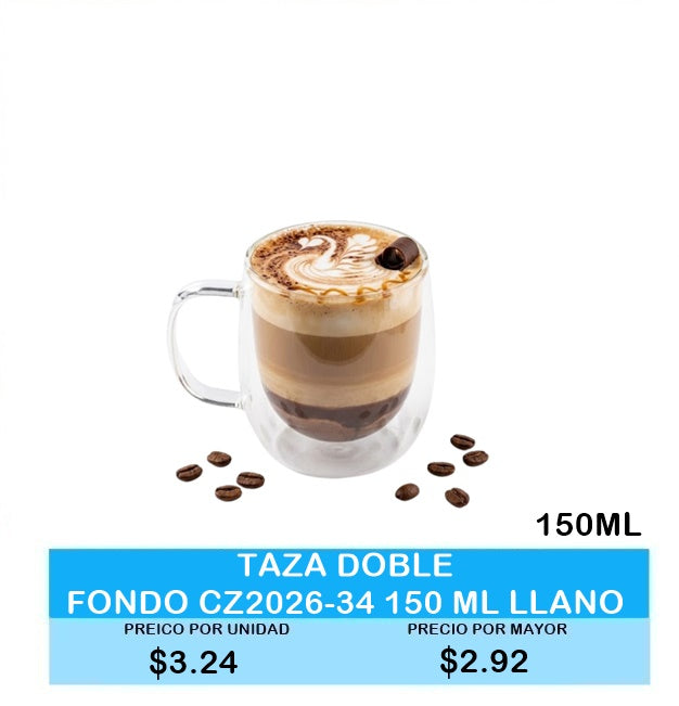 TAZA DOBLE FONDO CZ2026-34 150 ML LLANO