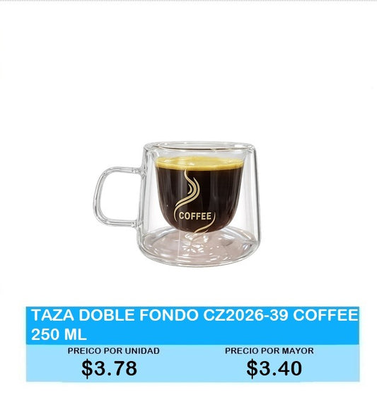 TAZA DOBLE FONDO CZ2026-39 COFFEE 250 ML