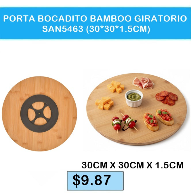PORTA BOCADITO BAMBOO GIRATORIO SAN5463 (30*30*1.5CM)