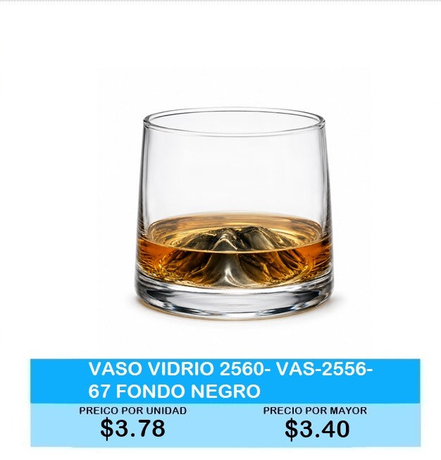VASO VIDRIO 2560- VAS-2556-67 FONDO NEGRO