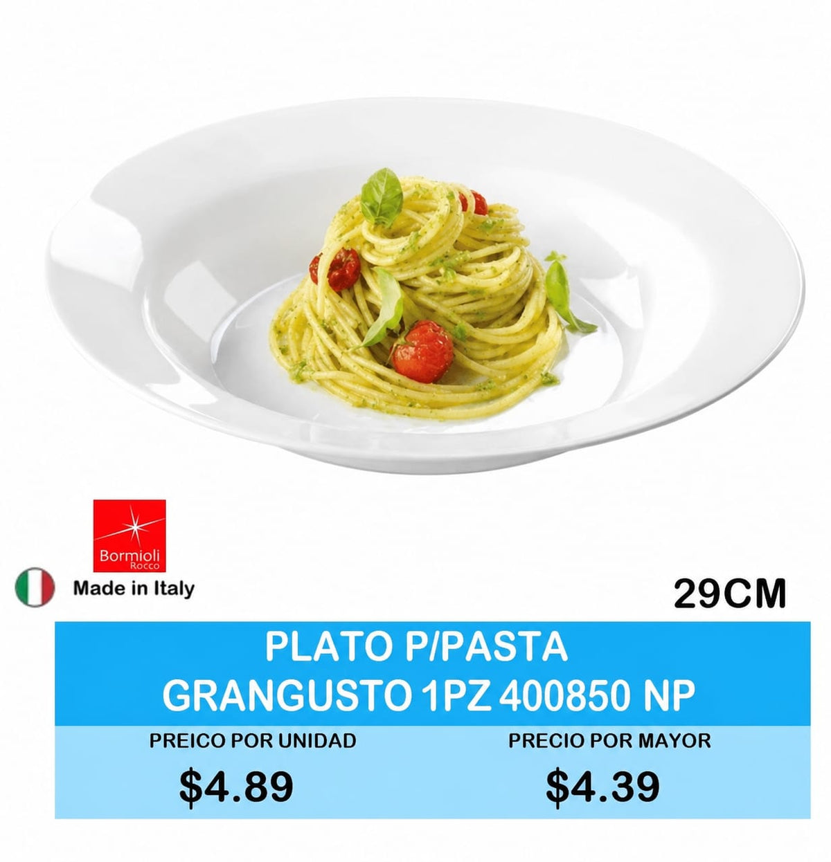 PLATO P/PASTA GRANGUSTO 1PZ 400850 NP