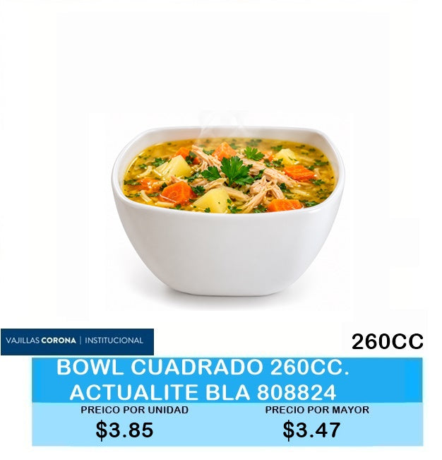 BOWL CUADRADO 260CC. ACTUALITE BLA 808824