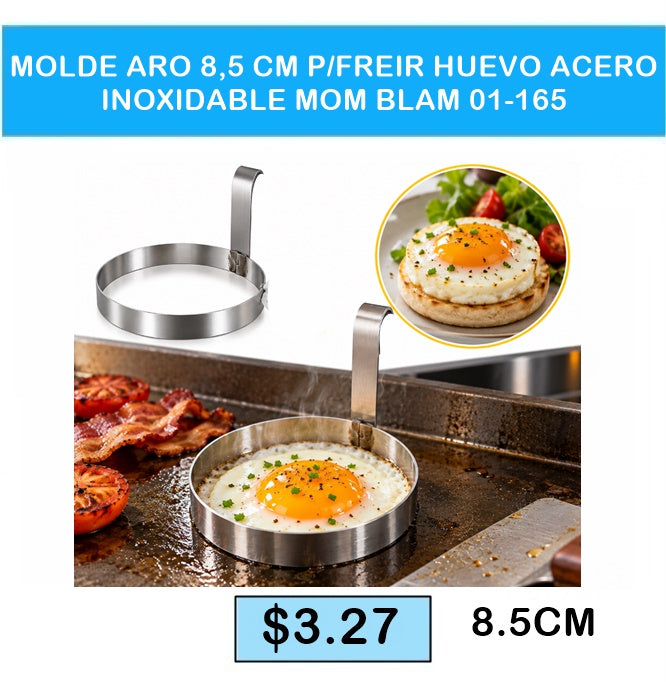 MOLDE ARO 8,5 CM P/FREIR HUEVO ACERO INOXIDABLE MOM BLAM 01-165