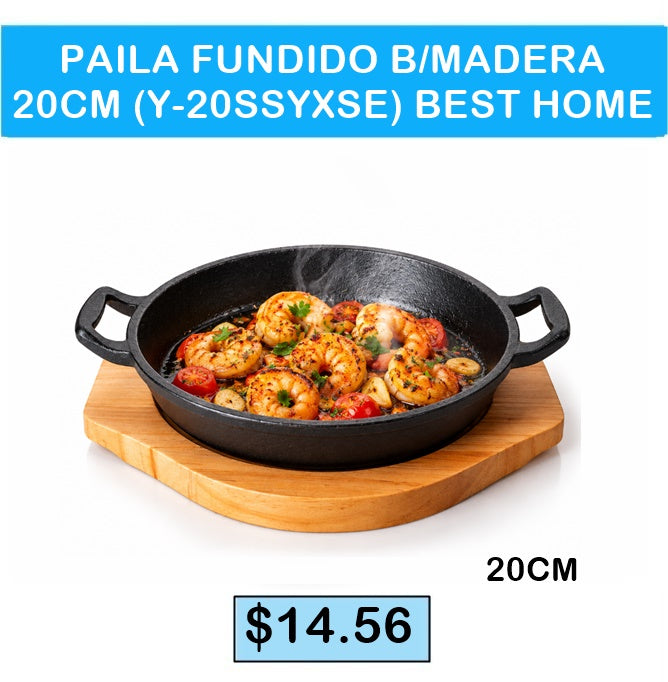 PAILA FUNDIDO B/MADERA 20CM (Y-20SSYXSE) BEST HOME