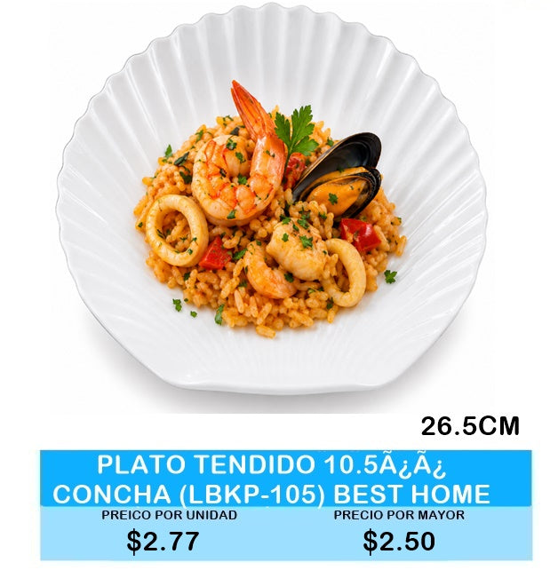 PLATO TENDIDO 10.5Ã¿Ã¿ CONCHA (LBKP-105) BEST HOME