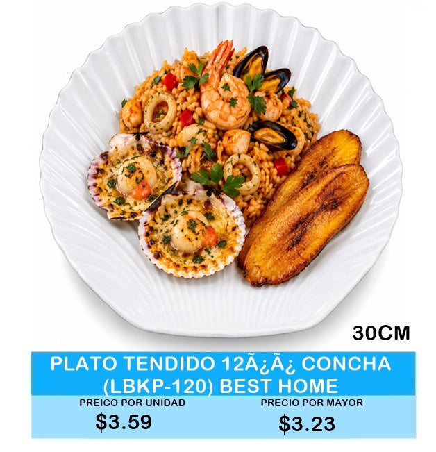 PLATO TENDIDO 12Ã¿Ã¿ CONCHA (LBKP-120) BEST HOME
