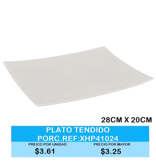 PLATO TENDIDO PORCELANA 28X28 CM