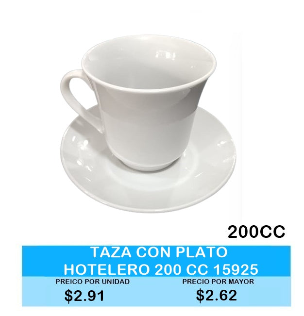 TAZA CON PLATO HOTELERO 200CC