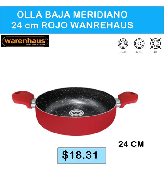 Olla Baja Meridiano 24cm Rojo Warenhaus