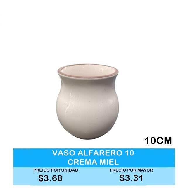 Vaso Alfarero 10CM Crema Miel