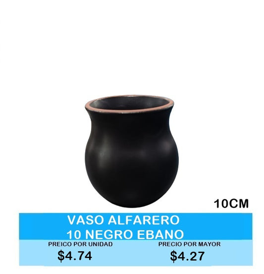 Vaso Alfarero 10CM Negro Ebano