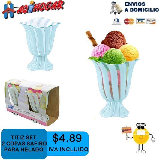 Copas de helados X 2 modelo Safiro